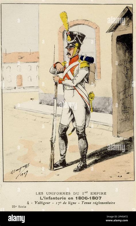 voltigeur du 17e régiment d infanterie de ligne 1806 1807 Stock Photo