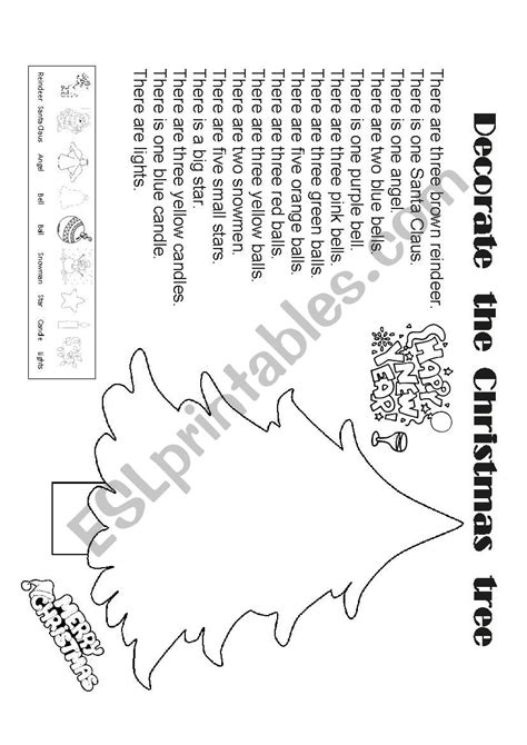 Decorate The Christmas Tree Esl Worksheet By Pisiflor