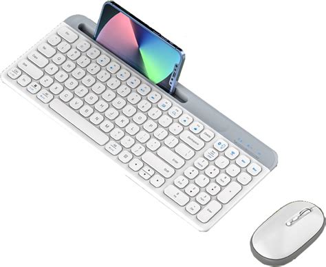 Combo de mouse inalámbrico con teclado y teclado blanco de 104 teclas