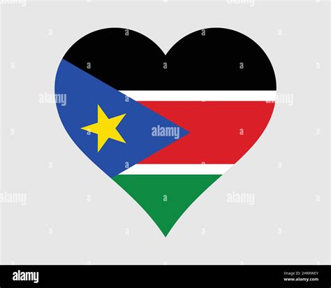 South Sudan Heart Flag South Sudanese Love Shape Country Nation