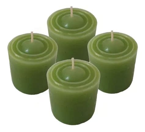 Juego De 4 Velas De Hinojo Decorativas Veganas Hechas A Mano