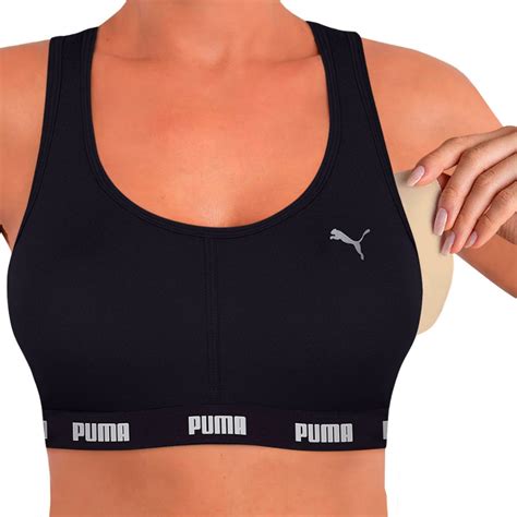 Top Puma C Bojo Removível Feminino Alta Sustentação Academia Fitness