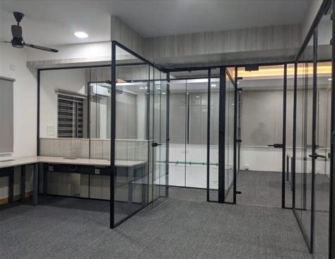 Black Aluminum Glass Office Partitions At Rs 400 Square Feet In Noida Id 26465801533