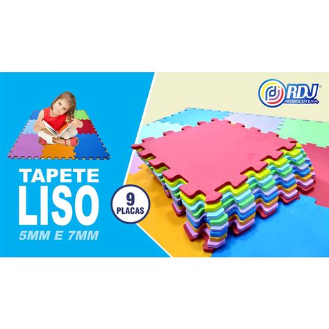 Tapete Tatame EVA Para Atividades Infantis 9 Pçs Liso Color