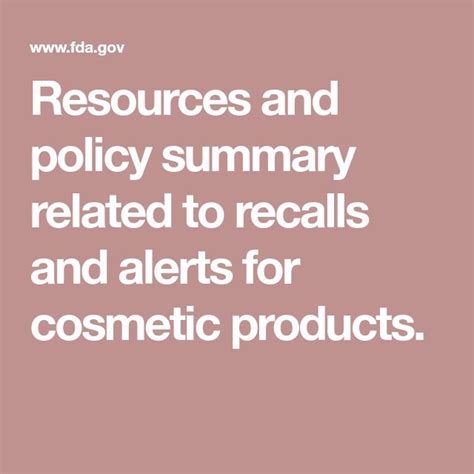 Cosmetics Recalls & Alerts | Cosmetics, Recall, Alert