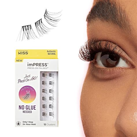 Amazon.com: KISS imPRESS Falsies Press On Self Adhesive Eyelashes, 12mm