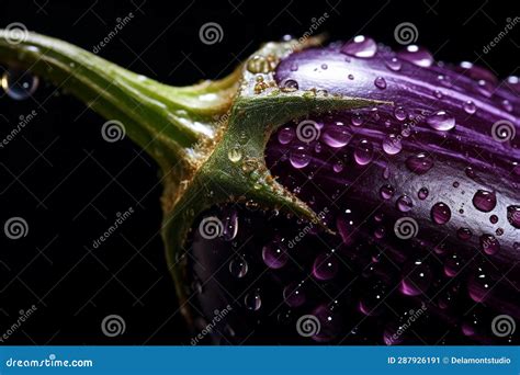 Fresh Brinjal On Purple Background AI Generated Royalty Free