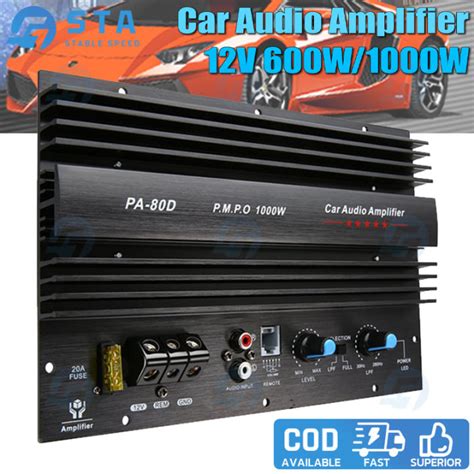 V W Powerful Bass Subwoofer High Power Mono Car Audio Amplifier