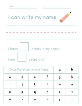 Name Writing Worksheet by Kristine Plath - Planning Period | TPT