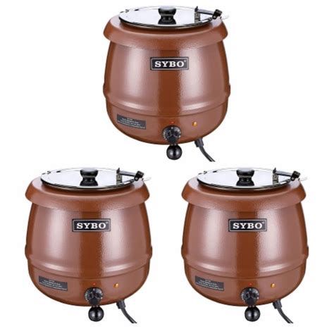 Sybo Quart Electric Soup Warmer Commercial Crock Pot W Lid Brown