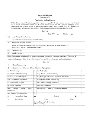 Fillable Online Form Gst Reg See Rule Application For