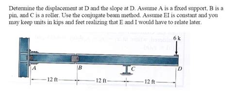 Solved Determine The Displacement At D And The Slope At D Chegg