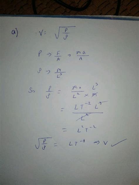 A Dimensionally Consistent Relation For The Volume V Of A Liquid Of