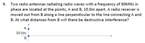 Solved Two Radio Antennas Radiating Radio Waves With A Chegg