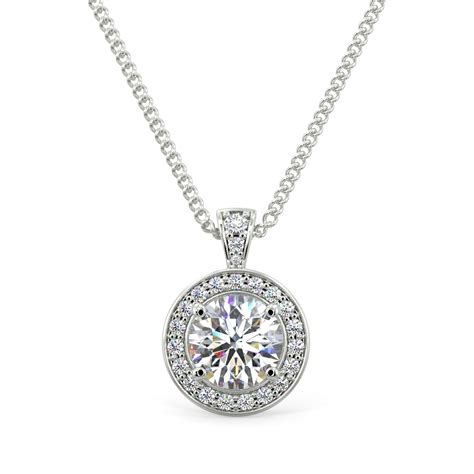 Diamond Halo Pendants London Uk Halo Necklaces For Women Online