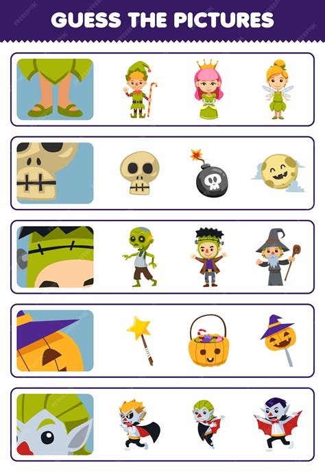 Premium Vector | Education game for children guess the correct pictures