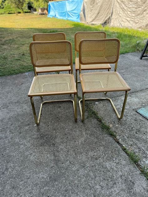 Mid Century Modern Italian Marcel Breuer B32 Cesca Chair 70s Set Of 4