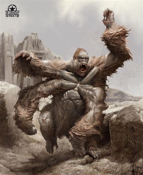 Artstation Mars Gorilla Daniel Zrom Fantasy Creatures Art