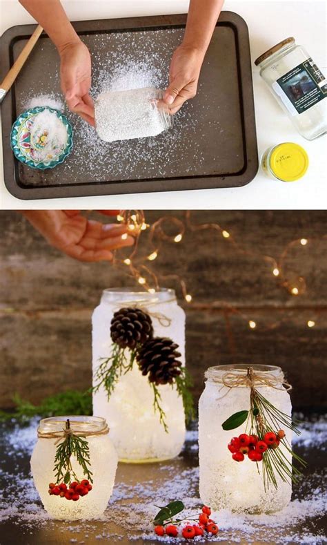 Minute Diy Snow Frosted Mason Jar Decorations Magical Christmas