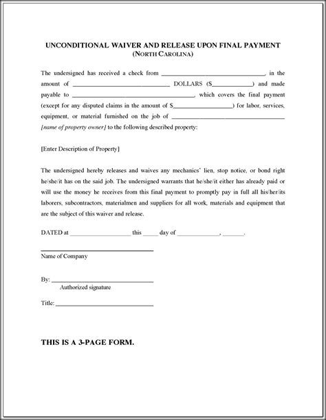 Texas Unconditional Lien Release Form Form Resume Examples Ojyqbnb Vz