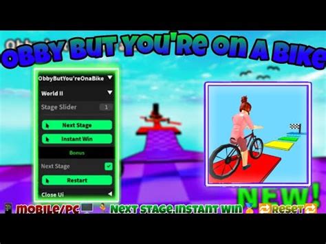 Roblox Script Hack Map Obby But You Re On A Bike Next Stage Instant