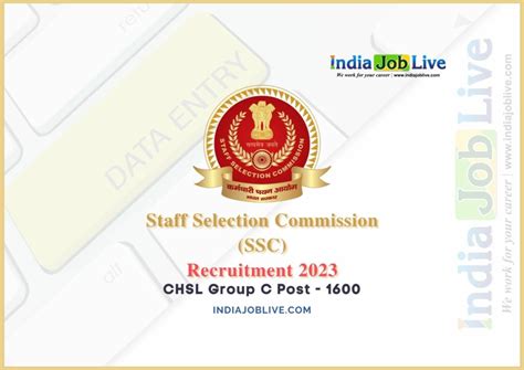 SSC CHSL Group C Posts Recruitment 2023 Job 1600 Vacancies Live Govt