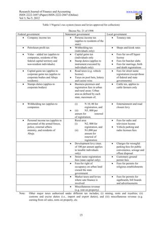 Tax System In Nigeria Challenges And The Way Forward PDF