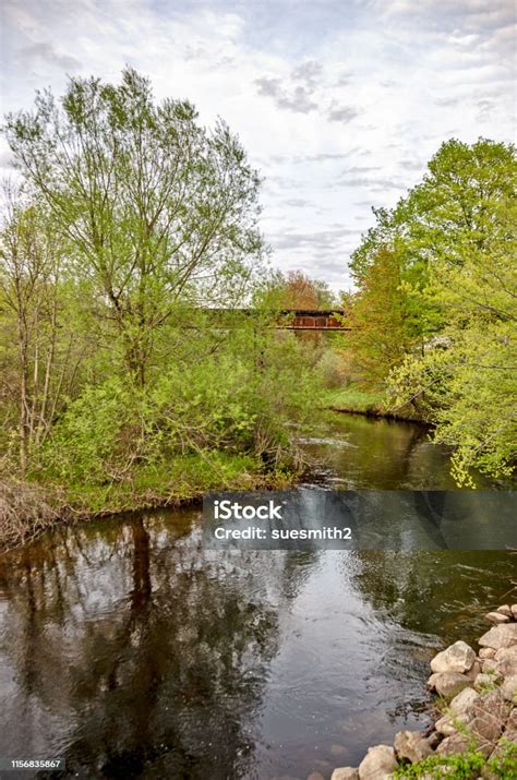 Big Sable River Flowing Under A Railroad Bridge Stock Photo - Download ...