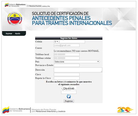 Solicitud De Antecedentes Penales Venezuela