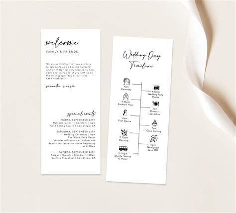 Paper Party Supplies Modern Wedding Timeline Air One Classic Welcome