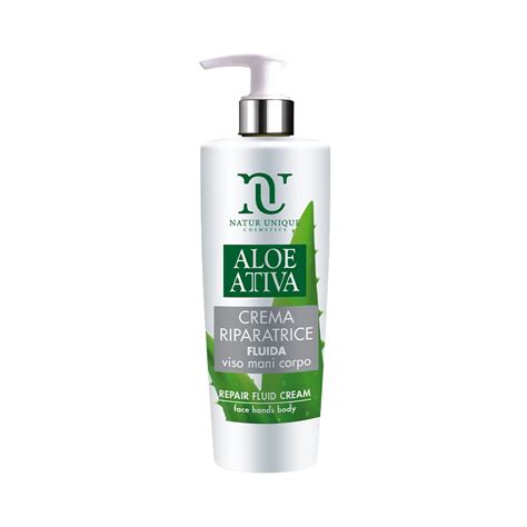 ALOE ATTIVA CREMA RIPARATRICE VISO MANI CORPO FLUIDA NATUR UNIQUE