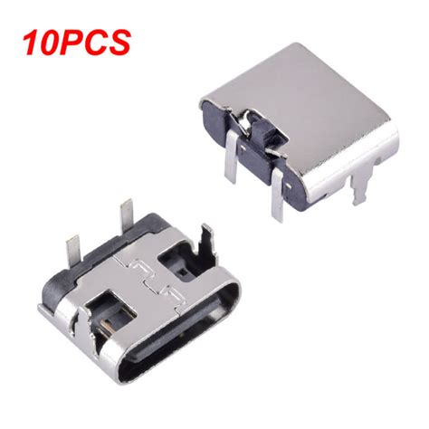 10pcs 2 Pin Micro Type C Connector Socket Usb 3 1 Type C Female Power Jack Dock Th