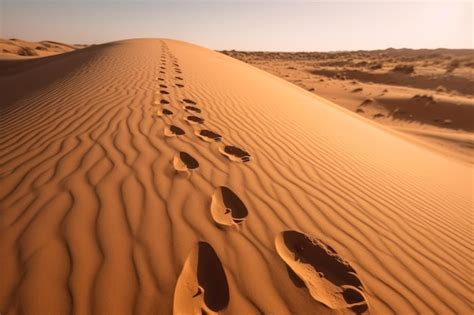 Premium AI Image Natural Footprints In Nature On A Sand Dune