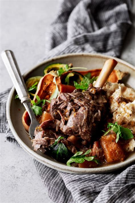 Red Wine Braised American Lamb Shanks With Butternut Squash Superior