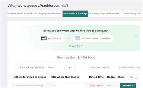 Przekierowania za pomocą wtyczki w WordPressie Blog jdm pl