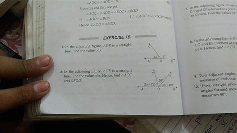 Hence AOD BOD 1 In The Adjoining Figure AOB Is A Straight Line Fin