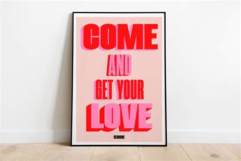 Come and Get Your Love Redbone Print Music Print Lyrics | Etsy