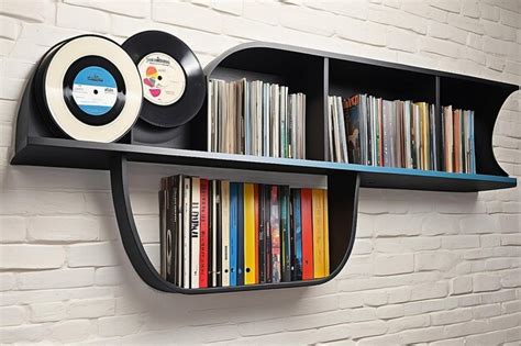 Premium Photo | Retro Vinyl Record Wall Shelf