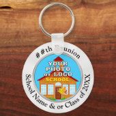 Your School Photo Personalized Class Reunion Gifts Keychain | Zazzle