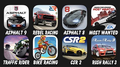 Asphalt 9 Rebel Racing Asphalt 8 Most Wanted Traffic Rider Racing