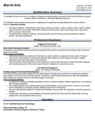 Marvin S Resume Pdf