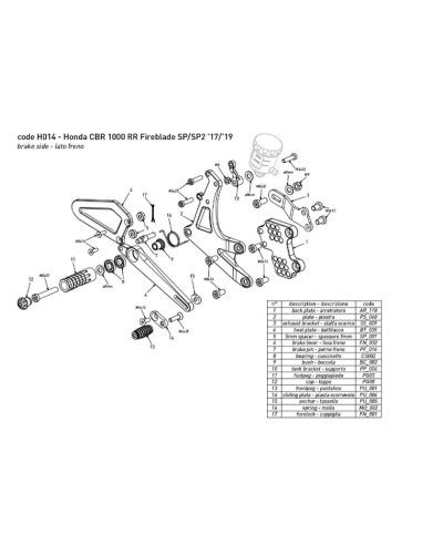 Estriberas Bonamici Racing Para Honda Cbr Rr Sp Sp