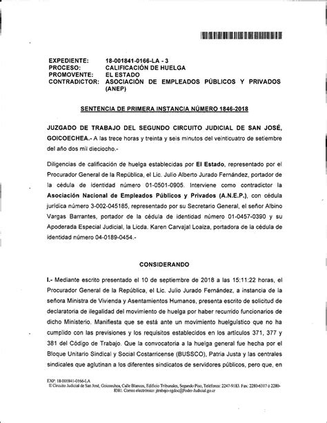 Sentencia Del Juzgado De Trabajo Del Segundo Circuito Judicial De San