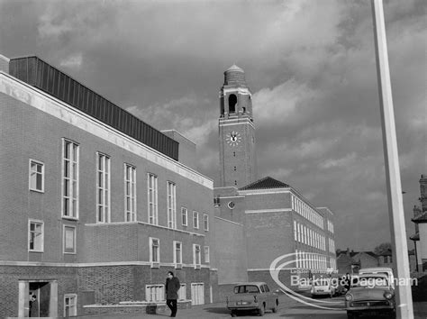 East Side Of Barking Town Hall Clock Tower Assembly Hall And Small