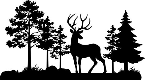 26,518 Black Silhouette Deer Forest Royalty-Free Images, Stock Photos ...