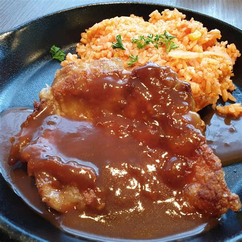 Macau Chicken Chop Fried Rice At Streats Cafe Halal Tag Singapore