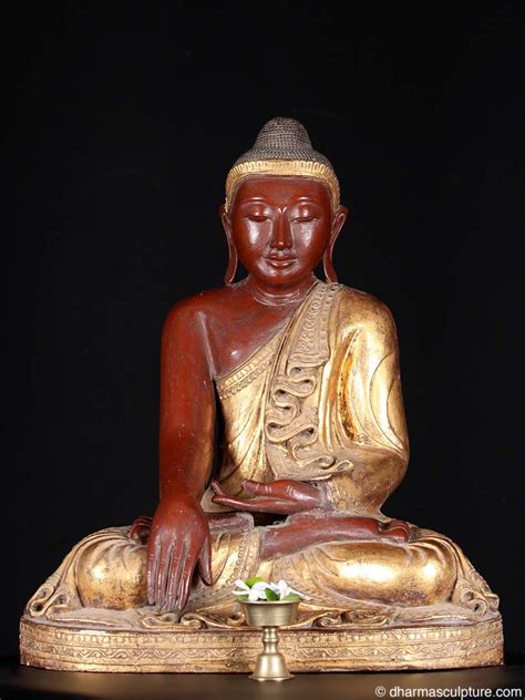 Gold Laquered Burmese Buddha Statue 21 At Dharma Sculpture Buddha