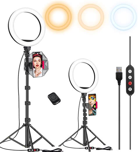 10 2 Selfie Ring Light With 65 Adjustable Tripod Stand Phone Holder