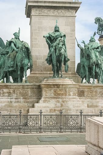 Statues On Heroes Square Millennium Monument Stock Photo - Download ...