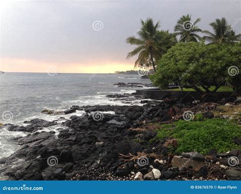 Sunset in Kona Hawaii stock photo. Image of ironman, waves - 83676570